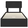 vidaXL Letto con Contenitore Nero 75 x 190 cm Legno multistrato