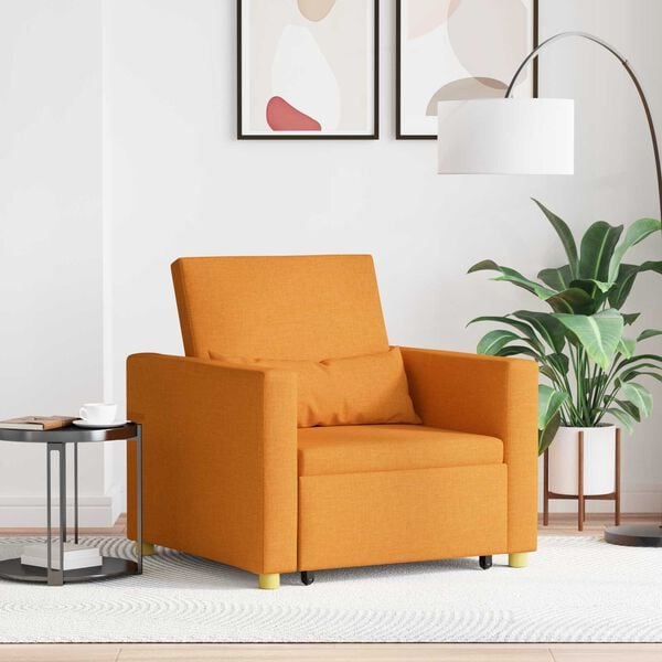 vidaXL Divano letto estraibile singolo Giallo scuro 90 x 165 x 87 cm