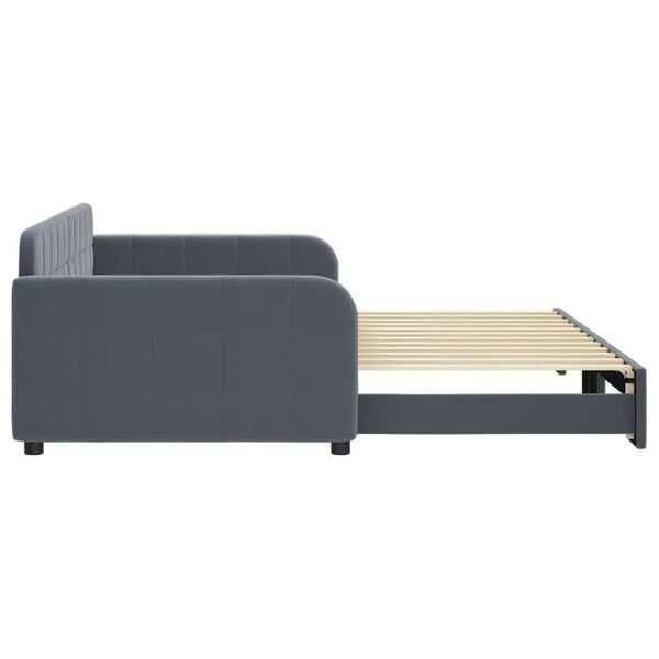 vidaXL Divano Letto con Letto Estraibile Grigio Scuro 100x200 Velluto