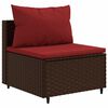 vidaXL Set Divani da Giardino 9 pz con Cuscini in Polyrattan Marrone