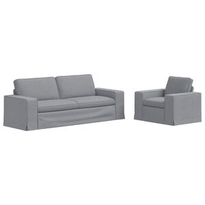 vidaXL Set di divani 2 pcs Grigio chiaro 222 x 80 x 82 cm Tessuto