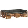 vidaXL Set divani 10 pcs Naturale e Antracite Legno di Acacia Massello