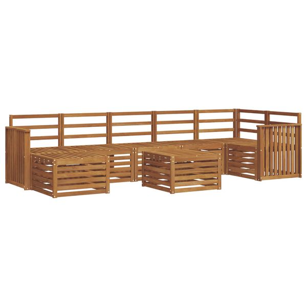 vidaXL Set divani 8 pcs Naturale Legno di Acacia Massello