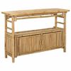 vidaXL Tavolo consolle con lo scaffale Naturale 110 x 35 x 75 cm Bamb&ugrave;