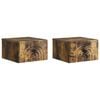vidaXL Mobiletto da notte a muro 2 pz Rovere Fumo 33 x 34,5 x 20 cm