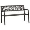 vidaXL Panchina da Giardino 125 cm in Acciaio Nera