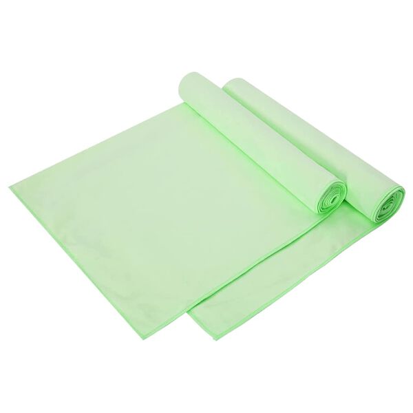 vidaXL Asciugamani Sportivi 2 pcs Verde 140 x 70 cm