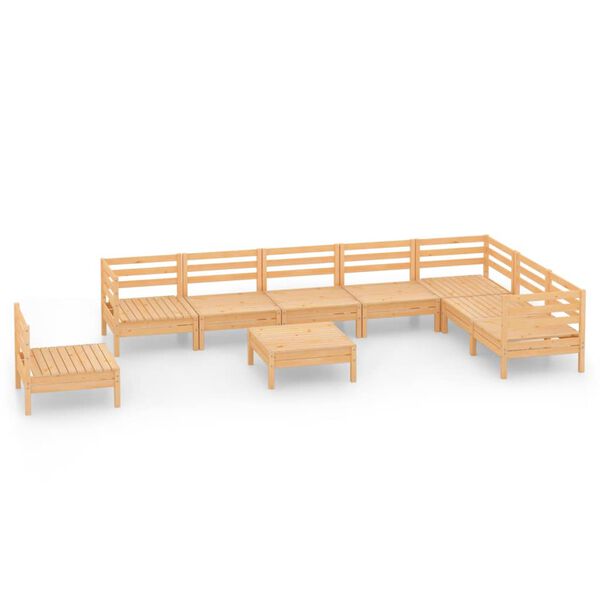 vidaXL Set Salotto da Giardino 9 pz in Legno Massello di Pino