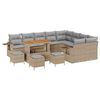 vidaXL Set Divano da Giardino 13 pz Beige polyrattan