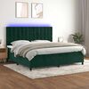 vidaXL Letto a Molle con Materasso e LED Verde Scuro 200x200cm Velluto