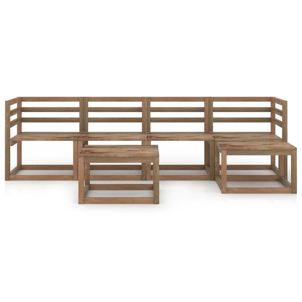vidaXL Set Salotto da Giardino 6pz in Legno di Pino Impregnato Marrone