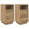 vidaXL Comodini 2 pz con 2 Cassetti Rovere Artigianale 36x36x68 cm