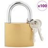 vidaXL U Lock con Chiavi 100 pcs Ottone Ferro