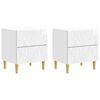 vidaXL Comodino 2 pcs Bianco Lucido 43 x 34,5 x 48 cm