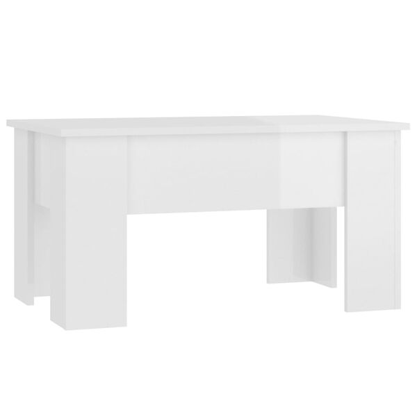 vidaXL Tavolino Salotto Bianco Lucido 79x49x41 cm in Legno Multistrato