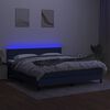 vidaXL Letto a Molle con Materasso e LED Blu 180x200 cm in Tessuto