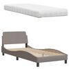 vidaXL Letto con Materasso Hanko Tortora 90x190 cm in Tessuto