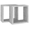 vidaXL Mensole Parete a Cubo 2 pz Grigio Cemento 30x15x30 cm
