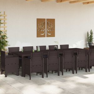 vidaXL Set da Pranzo per Giardino 13 pcs Marrone e Antracite