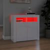 vidaXL Credenza con Luci a LED Bianco Lucido 80x35x75 cm
