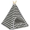 vidaXL Tenda per animali con cuscino Bianco e Grigio 50 x 50 x 60 cm