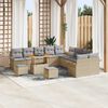 vidaXL Set Divano da Giardino con cuscino 13 pcs Beige polyrattan