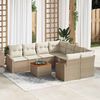 vidaXL Set Divano da Giardino 9 pcs Beige e Crema polyrattan