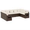 vidaXL Set Divani da Giardino 9pz con Cuscini Marrone in Polyrattan