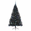 vidaXL Albero di Natale artificiale con luci integrate Nero 210 cm PVC