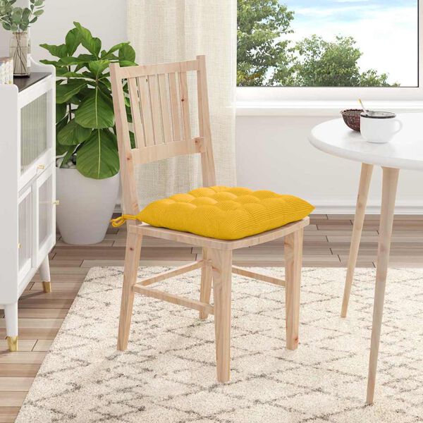 vidaXL Cuscini per Seduta 4 pcs Giallo Chiaro 40 x 40 x 6 cm