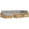 vidaXL Set di divani da esterno 7 pz Bianco e Grigio Chiaro