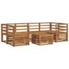 vidaXL Set di divani da esterno 7 pz Naturale Legno di Acacia Massello
