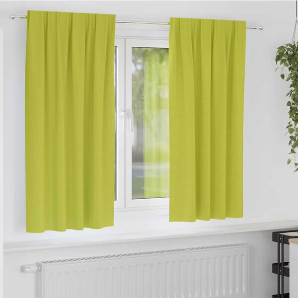 vidaXL Tende Blackout con Anelli 2 pcs Verde 175 x 140 cm Poliestere