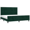 vidaXL Giroletto senza Materasso Verde Scuro 160x200 cm in Velluto