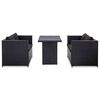 vidaXL Set Divani da Giardino 3 pz con Cuscini in Polyrattan Nero