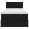 vidaXL Struttura Letto Pouf con Materasso Nero 90x200 cm in Velluto