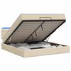 vidaXL Letto Ottomano con Materasso e LED Crema 180 x 200 cm Tessuto
