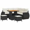 vidaXL Set Divano da Giardino 8 pz Nero polyrattan