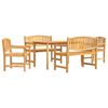 vidaXL Set da Pranzo per Giardino 5 pz in Legno Massello di Teak