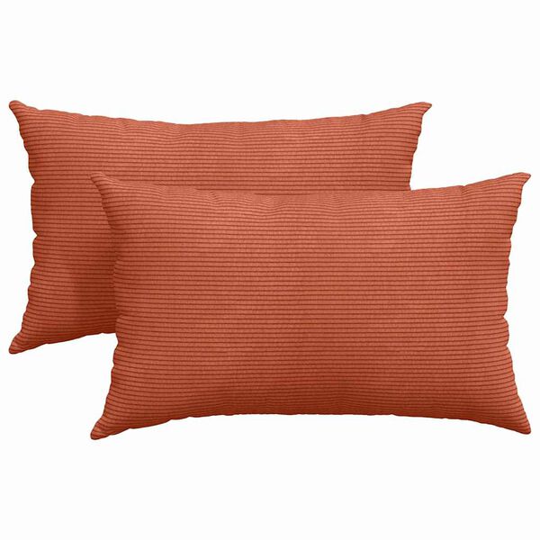 vidaXL Cuscini da Divano 2 pcs Rosso Arancio 50 x 30 cm