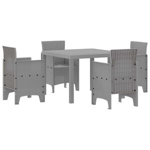 vidaXL Set da Pranzo per Giardino 5 pcs Grigio chiaro Polipropilene