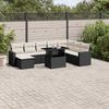 vidaXL Set Divani da Giardino 9 pz con Cuscini Nero in Polyrattan