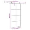 vidaXL Porta Scorrevole con Ferramenta Nera 102,5x205 cm in Vetro ESG