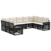 vidaXL Set Divano da Giardino 9 pz Nero e Bianco Crema polyrattan
