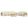 vidaXL Set di divani da esterno 7 pz Bianco e Crema