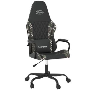 vidaXL Sedia da Gaming Nero e Mimetico in Similpelle
