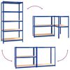 vidaXL Scaffali a 5 Ripiani 3 pz Blu in Acciaio e Legno Multistrato