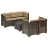 vidaXL Divano da Giardino 5 Posti con Cuscini Stile Rattan PP