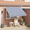 vidaXL Tenda da Sole Retrattile Manuale 300 cm a Strisce Blu e Bianche