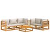 vidaXL Set Salotto Giardino 6pz Cuscini Grigio Chiaro Legno Massello